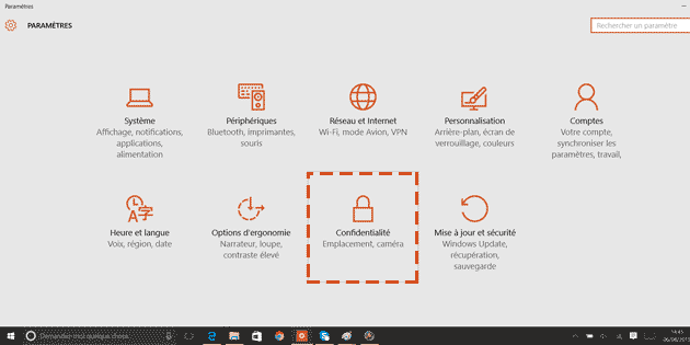 Parametres Windows 10